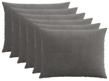 Cushion Cover 6 pcs ALMELO Dark Grey 60 x 60 cm Corduroy 915400