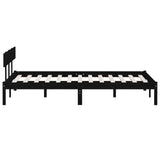 Bed Frame without Mattress Black Solid Wood 140x190 cm 810131