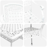 Garden Dining Set 5 pcs White Aluminium 3334646