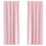 Blackout Curtains with Rings 2 pcs Baby Pink 260 x 140 cm 4107522