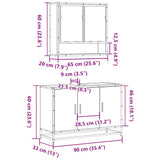 2 Piece Bathroom Furniture Set Sonoma Oak Engineered Wood 3300921