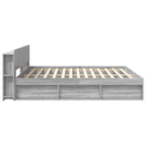 Bed Frame with Storage Grey Sonoma 200 x 200 cm Engineered Wood 3433418