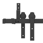 Sliding Door Hardware Kit 427 cm Steel Black 3295744