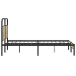 Bed Frame Without Mattress 140x190 cm Smoked Oak Engineered Wood 4100356