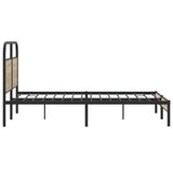 Bed Frame Without Mattress 140x190 cm Smoked Oak Engineered Wood 4100356