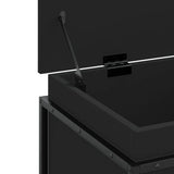 Storage Box with Lid Black 80x40x51.5 cm Engineered Wood 848799