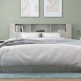 Headboard Cabinet Concrete Grey 200x18.5x104.5 cm 811956
