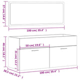 Bathroom Cabinet with Mirror White Engineered Wood 833884