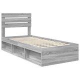 Bed Frame Grey Sonoma 90 x 200 cm Solid Pine Wood 3411460