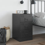 ZNTS Bedside Cabinet Black 34.5x39x62 cm Steel 841775