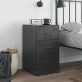 ZNTS Bedside Cabinet Black 34.5x39x62 cm Steel 841775