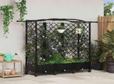 Raised Bed with Trellis and Roof Black 163 x 40 x 129 cm PP 3423105