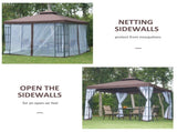 3 x 3 Patio Gazebo Canopy Garden Pavilion Tent Shelter with 2 Tier Roof and Mosquito Netting, T3398P310364