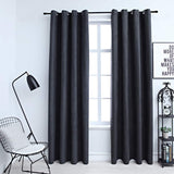 Blackout Curtains with Metal Rings 2 pcs Anthracite 140x245 cm 134460