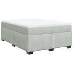 Box Spring Bed with Mattress Light Grey 140x200 cm Velvet 3285287