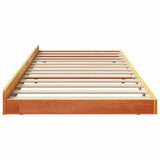 Bed Frame Wax Brown 80 x 200 cm Solid Pine Wood 873426