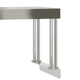 Kitchen Work Table with Overshelf 110x55x120 cm Stainless Steel 3208895