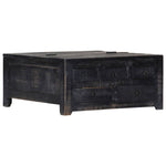 ZNTS Coffee Table Black 65x65x30 cm Solid Mango Wood 247986