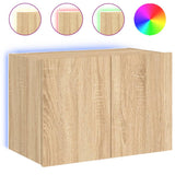 TV Wall Cabinet with LED Lights Sonoma Oak 60x35x41 cm 837306