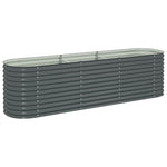 Garden Raised Bed 320x80x81 cm Galvanised Steel Grey 45522