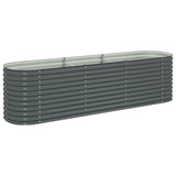 Garden Raised Bed 320x80x81 cm Galvanised Steel Grey 45522