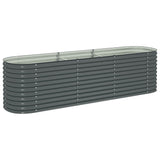 Garden Raised Bed 320x80x81 cm Galvanised Steel Grey 45522