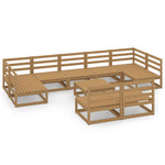 ZNTS 10 Piece Garden Lounge Set Solid Pinewood 3076167