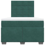 Box Spring Bed with Mattress Dark Green 120x200 cm Velvet 3290885