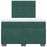 Box Spring Bed with Mattress Dark Green 120x200 cm Velvet 3290885