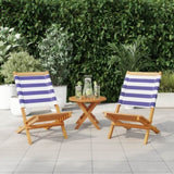Garden Chairs 2 pcs Blue and white Solid Wood Acacia and Fabric 367695