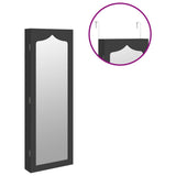 ZNTS Mirror Jewellery Cabinet Wall Mounted Black 37.5x10x106 cm 353227