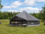 Tipi Tent Brown Grey 600 x 600 x 350 cm Polyester and Steel 42029031