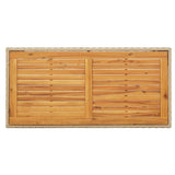 Garden Table Beige 123x60x74 cm Poly Rattan&Solid Wood Acacia 316797