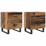 Bedside Cabinet 2 pcs Old Wood and Black 40 x 35 x 47.5 cm 884067