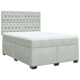 Box Spring Bed with Mattress Light Grey 140x190 cm Velvet 3290912
