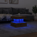 ZNTS Coffee Table with LED Lights Artisian Oak 50x50x40 cm 857713