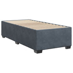 ZNTS Box Spring Bed with Mattress Dark Grey 90x200 cm Velvet 3286223