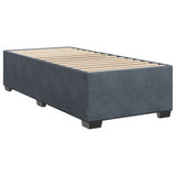 ZNTS Box Spring Bed with Mattress Dark Grey 90x200 cm Velvet 3286223