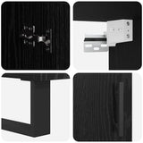 Highboard 2 pcs Black Oak Engineered Wood and Glass 3416097