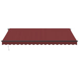 ZNTS Manual Retractable Awning Burgundy 450x300 cm 3215335