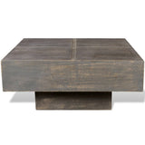 Coffee Table Dark Brown Square Solid Mango Wood 241133