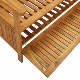 Storage Bench Natural wood Solid Acacia Wood Medium Storage Bench 310280