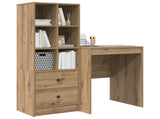 Desk with Drawer with Shelf with Storage 2 pcs Artisan Oak 3337344