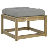 Garden Footstool Grey, Natural Wood 844703