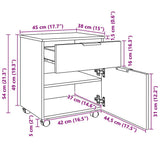 Mobile File Cabinet with Wheels Smoked Oak 45x38x54 cm Engineered Wood 817135