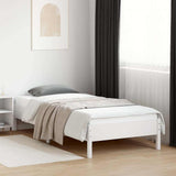 Bed Frame White Solid Pine Wood Single Minimalistic Bed Frame 842707