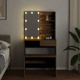 Dressing Table Set with LED Artisan Oak Engineered Wood 3329184