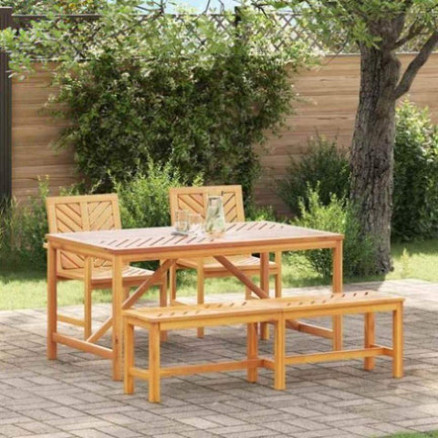 Garden Dining Set 4 pcs Brown 150 x 90 x 74 cm 3154112