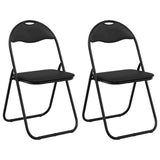 Folding Chair 2 pcs Black 48 x 43.5 x 81 cm Faux Leather 42029048