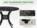 78 cm Round Garden Dining Table with Parasol Hole Antique Cast Aluminium Outdoor Table Only, Black T3398P322188